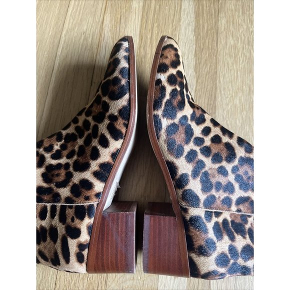 J.CREW Boot Size 7.5 Leopard Print Calf Hair Sawyer Stacked Wooden Heel … - Picture 16 of 16